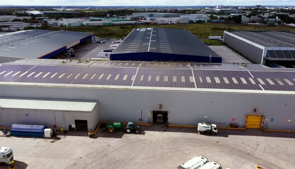 Panda recycling facility rooftop install, Dublin