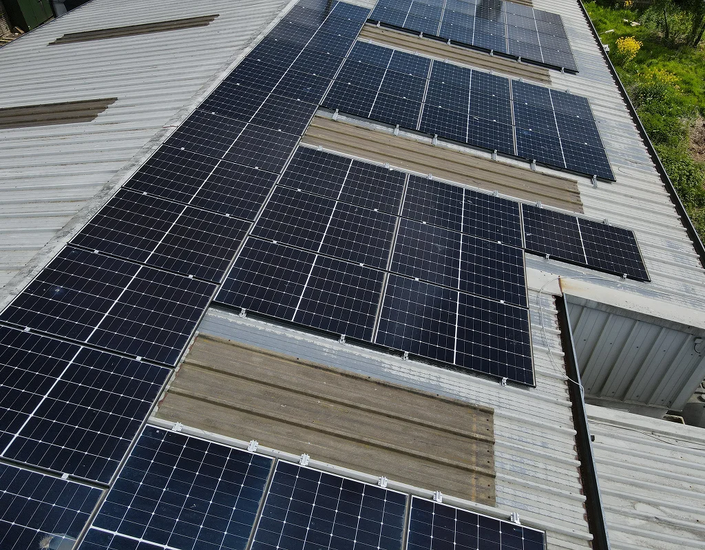Completed 80.52 kWp solar PV system on the McGuigan Furniture roof in Co. Cavan