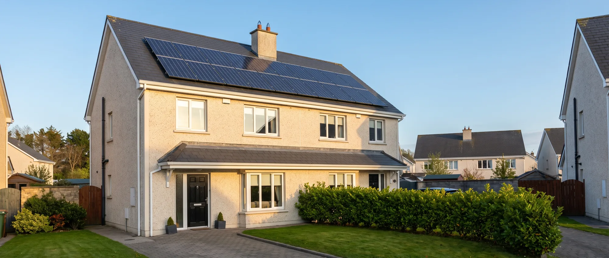 Irish family home with a rooftop solar array installed by MarVal Power